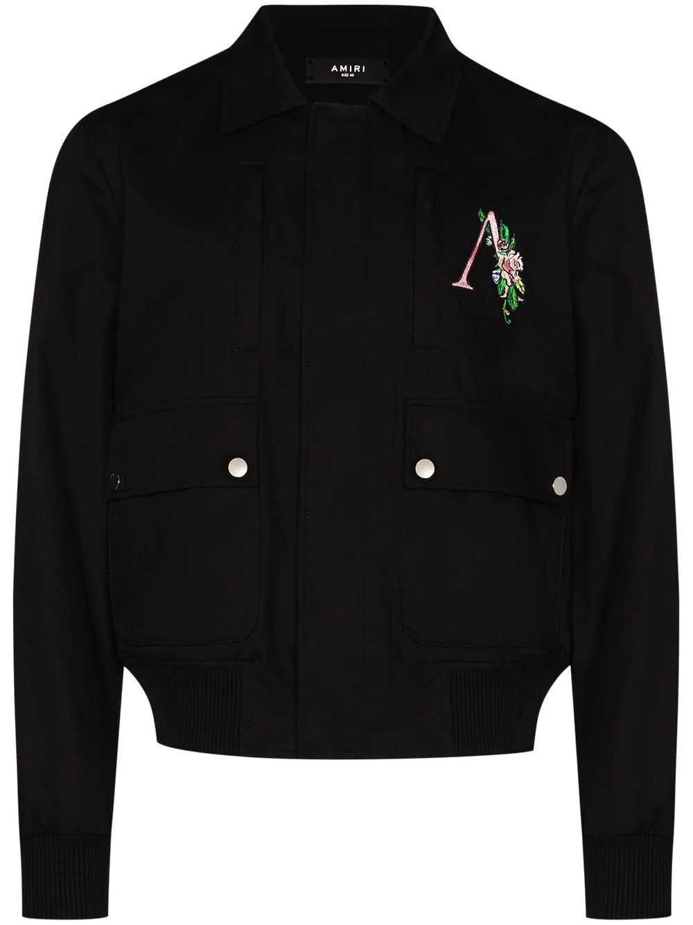 floral-logo shirt jacket - 1