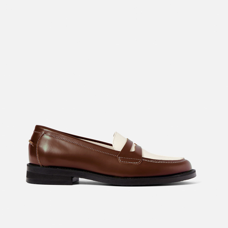 DUKE + DEXTER Wilde Chestnut + White Penny Loafer - Women's outlook