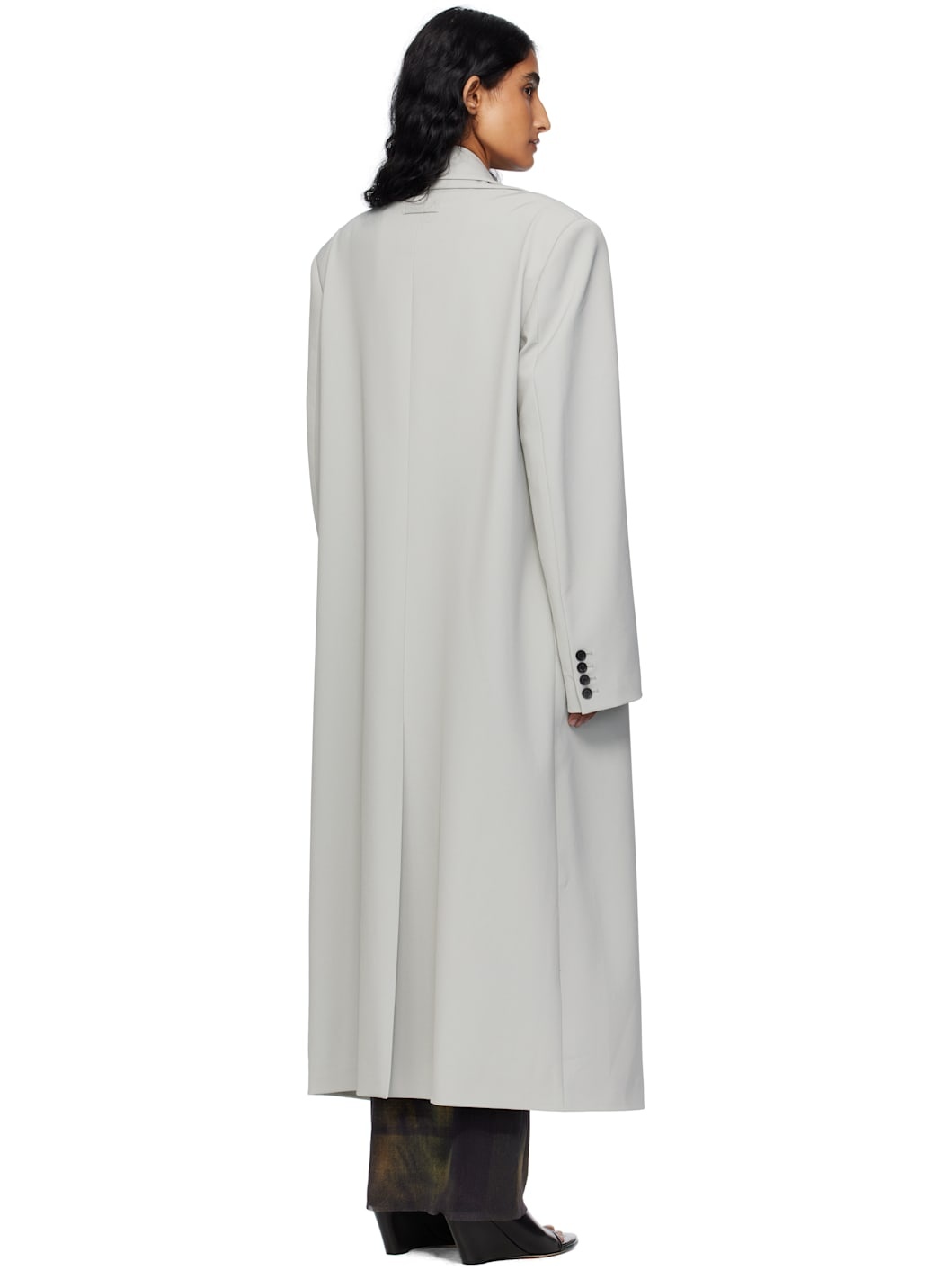 Green Double Layer Body Detail Coat - 3