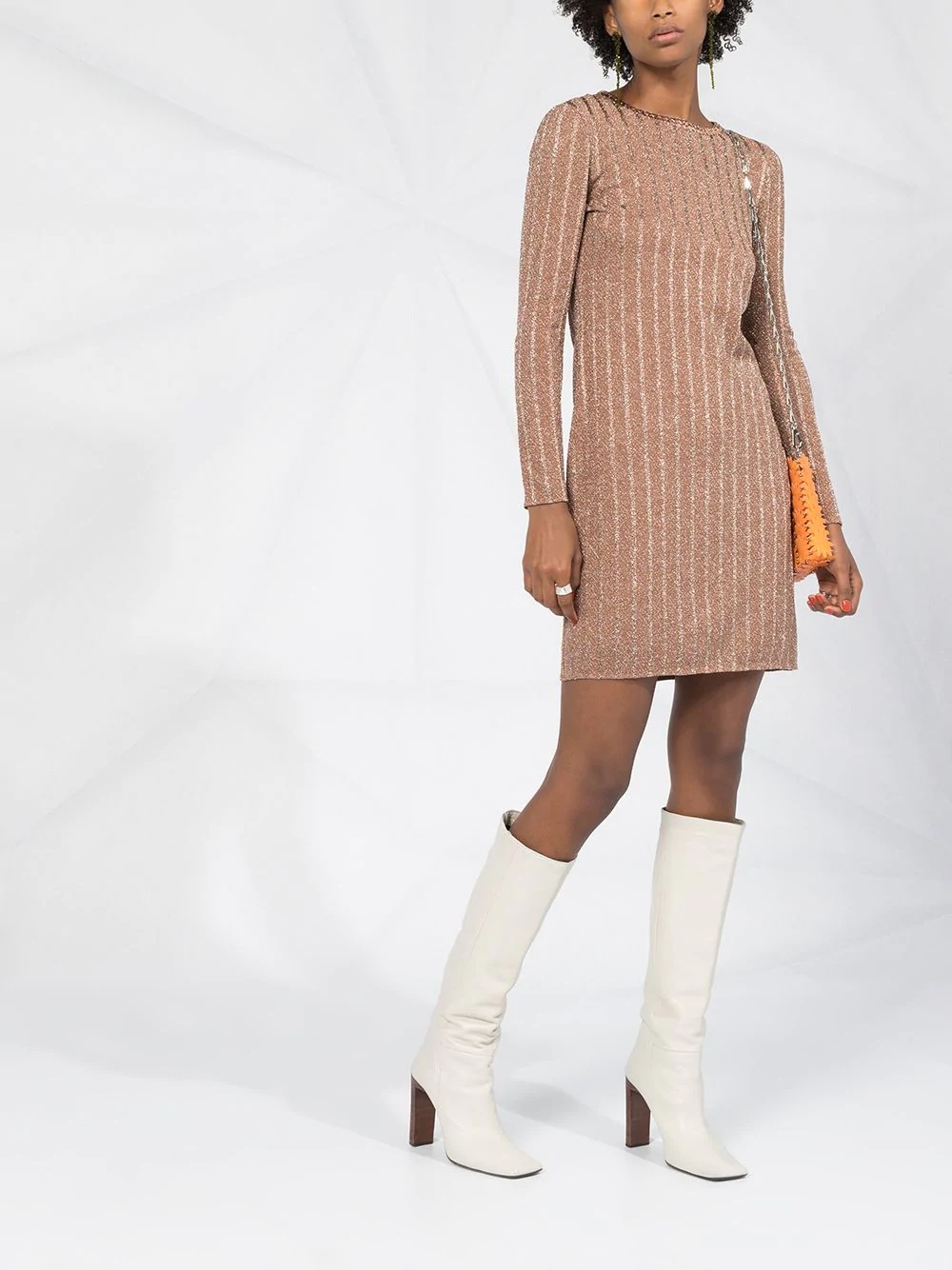 glitter knitted shift dress - 2