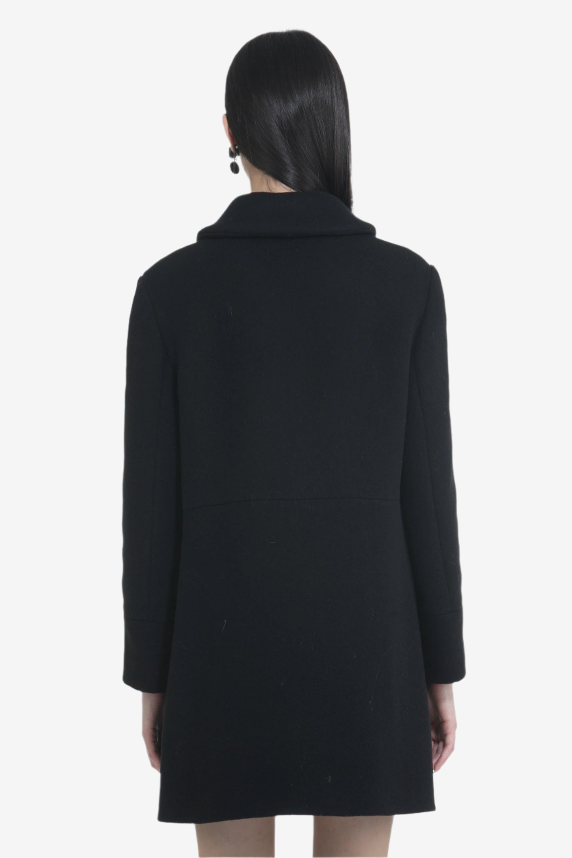 SHORT COAT WITH LARGE BUTTONS AND ROUNDED COLLAR - 2