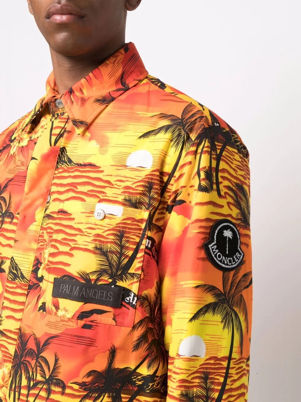 x Moncler tropical-print padded coat - 6