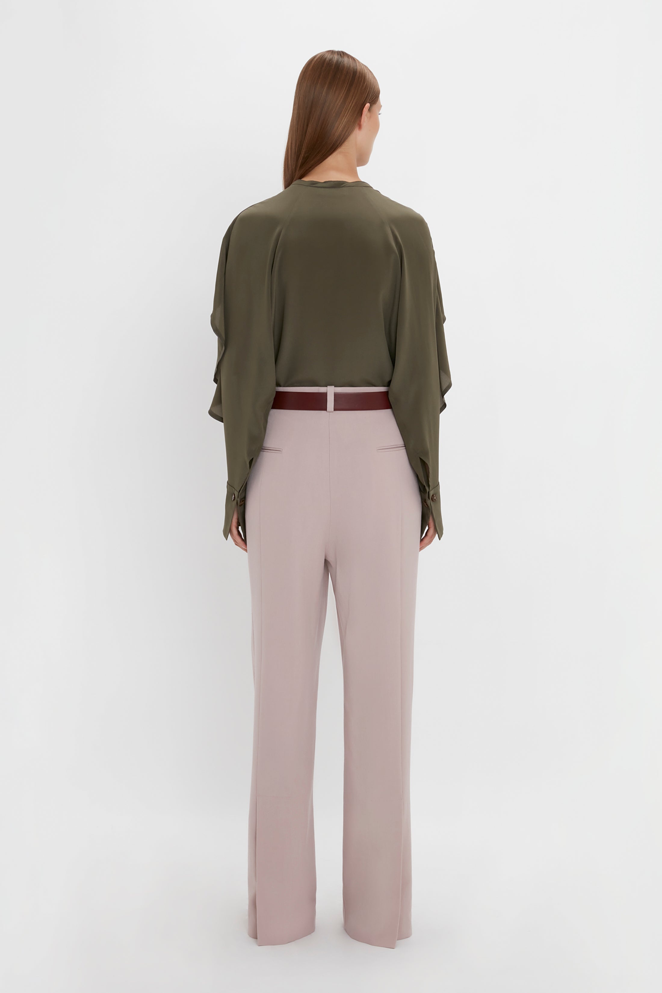 Double Pleat Trouser In Rose Quartz - 4