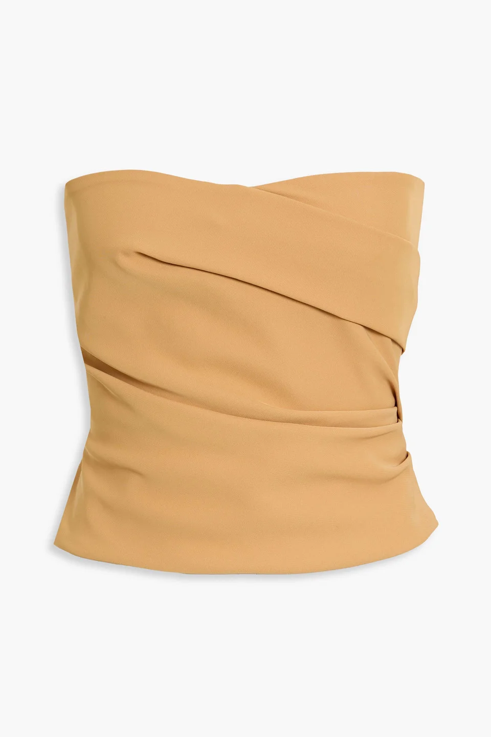 Strapless pleated crepe top - 1