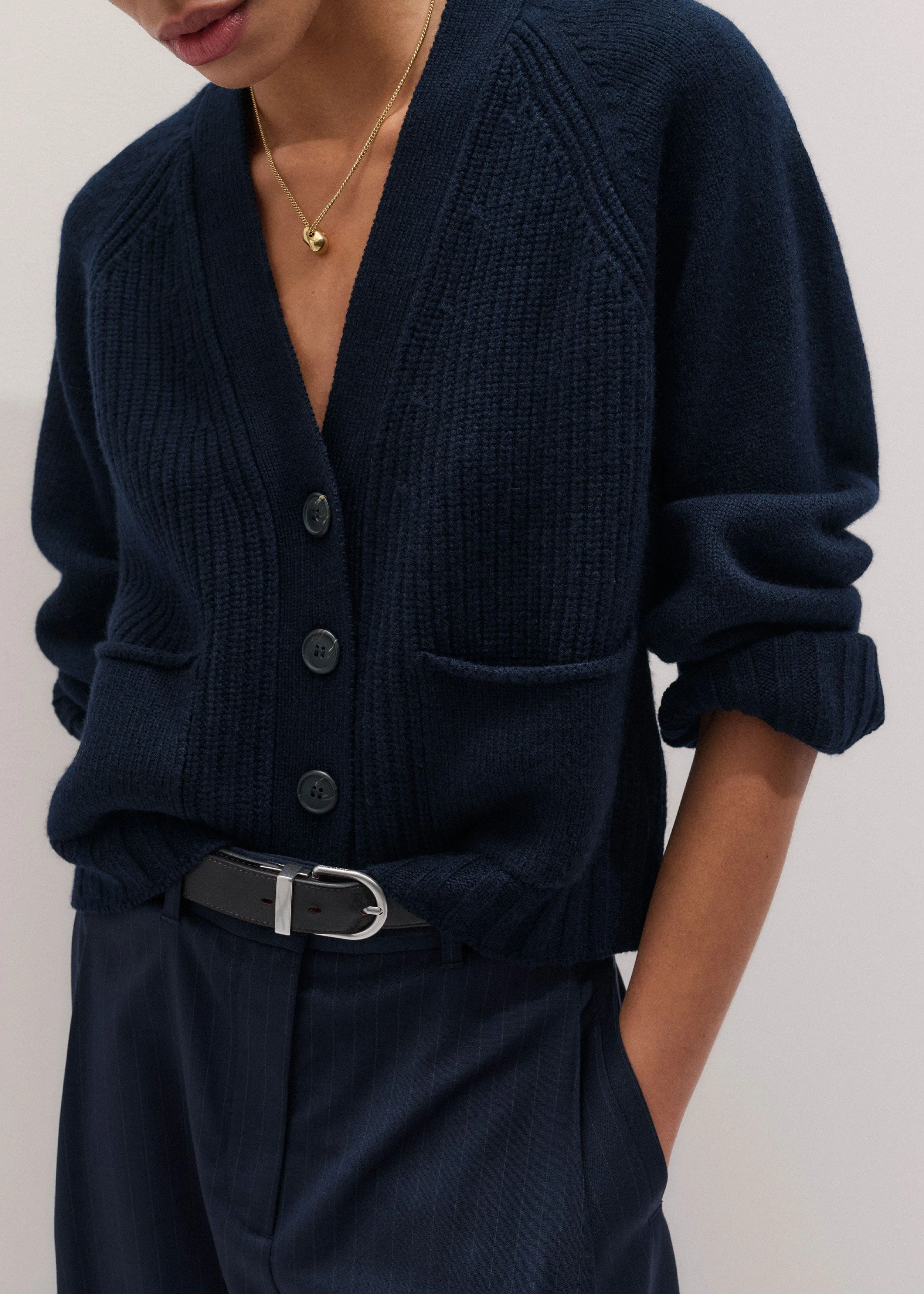 V-Neck Relaxed Cardigan - 1