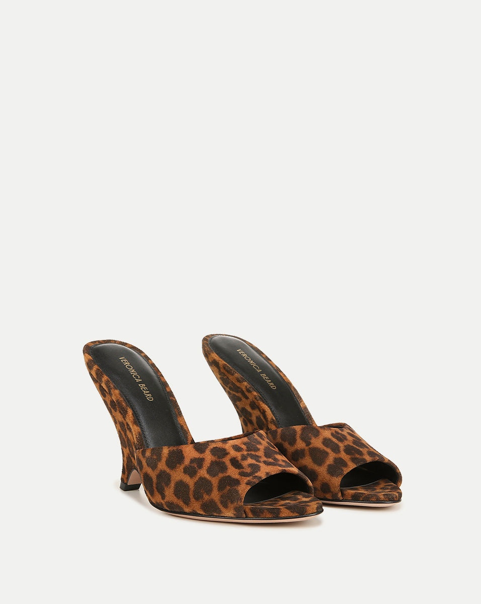 MILA LEOPARD SUEDE SCULPTED WEDGE SLIDE SANDAL - 2