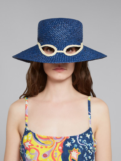 Marni MARNI X NO VACANCY INN - BLUE HAT IN RAFFIA WITH CUT-OUTS outlook