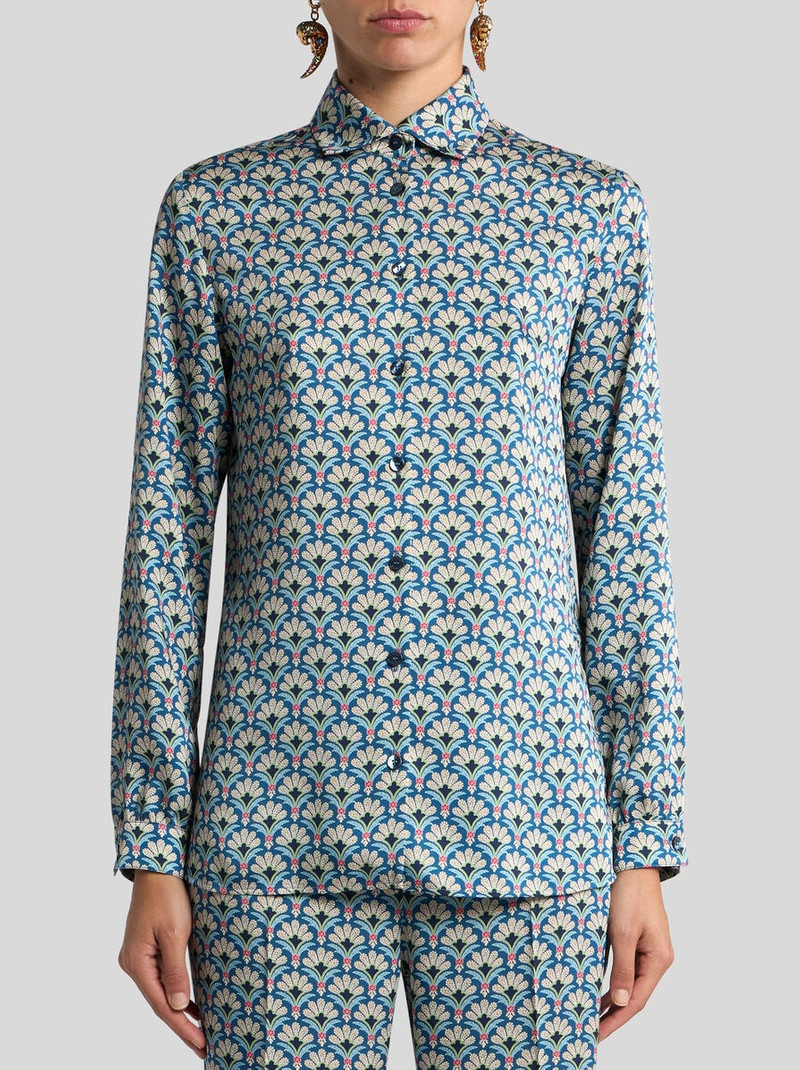 TWILL SHIRT WITH MICRO PALM MOTIF 2