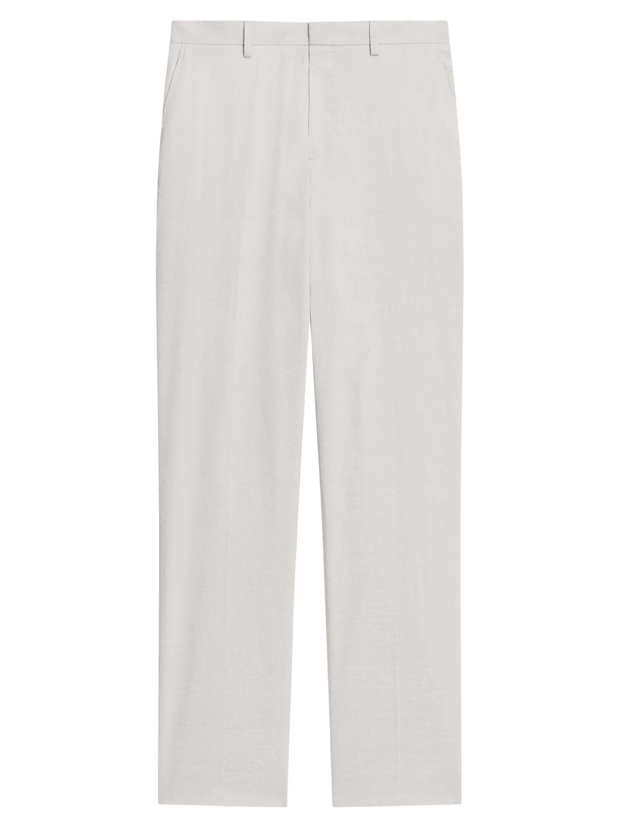 Men's Linen-Blend Straight-Leg Pants - Silver Cloud - 1