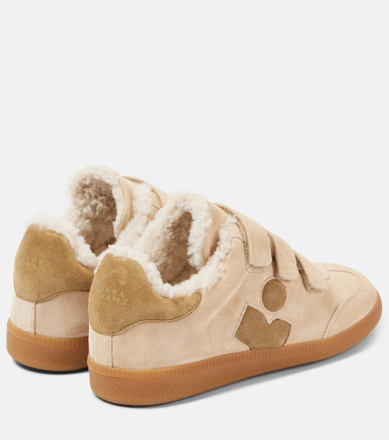 Isabel Marant Beth shearling-trimmed leather sneakers outlook