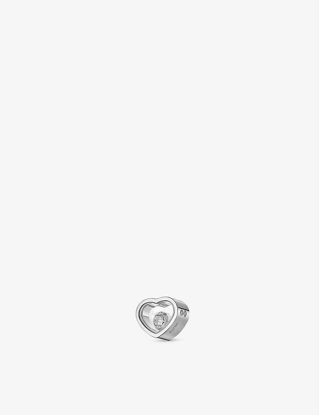 My Happy Hearts 18ct white-gold and 0.1ct brilliant-cut diamond single stud earring - 1