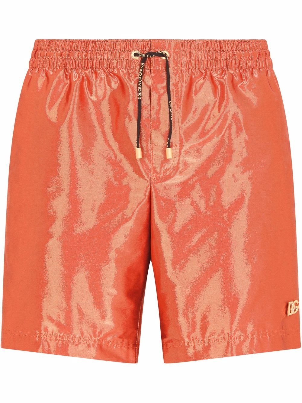 metallic drawstring swim shorts - 1