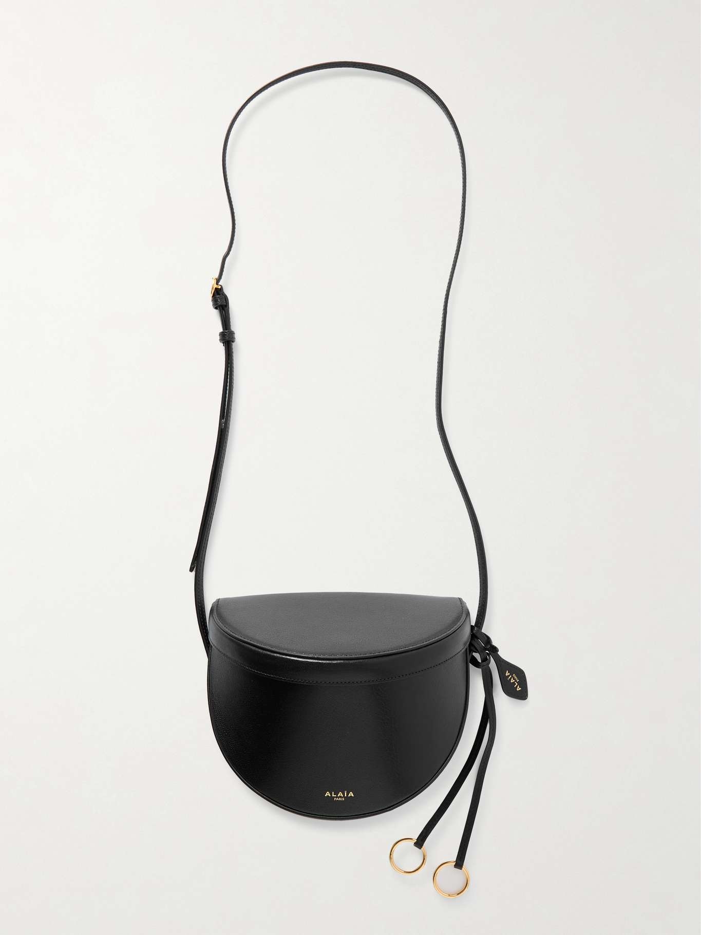 Textured-leather shoulder bag Black - 1
