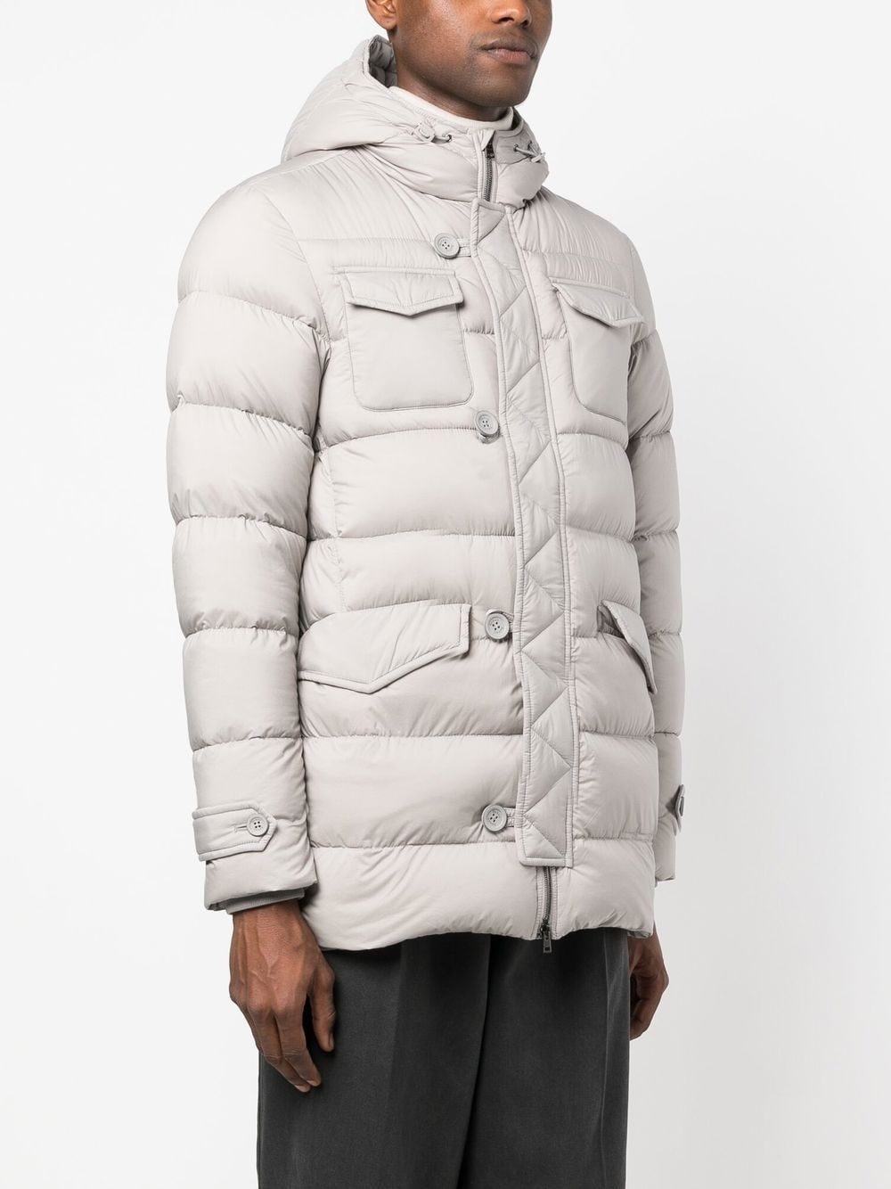 multi-pocket goose down jacket - 3