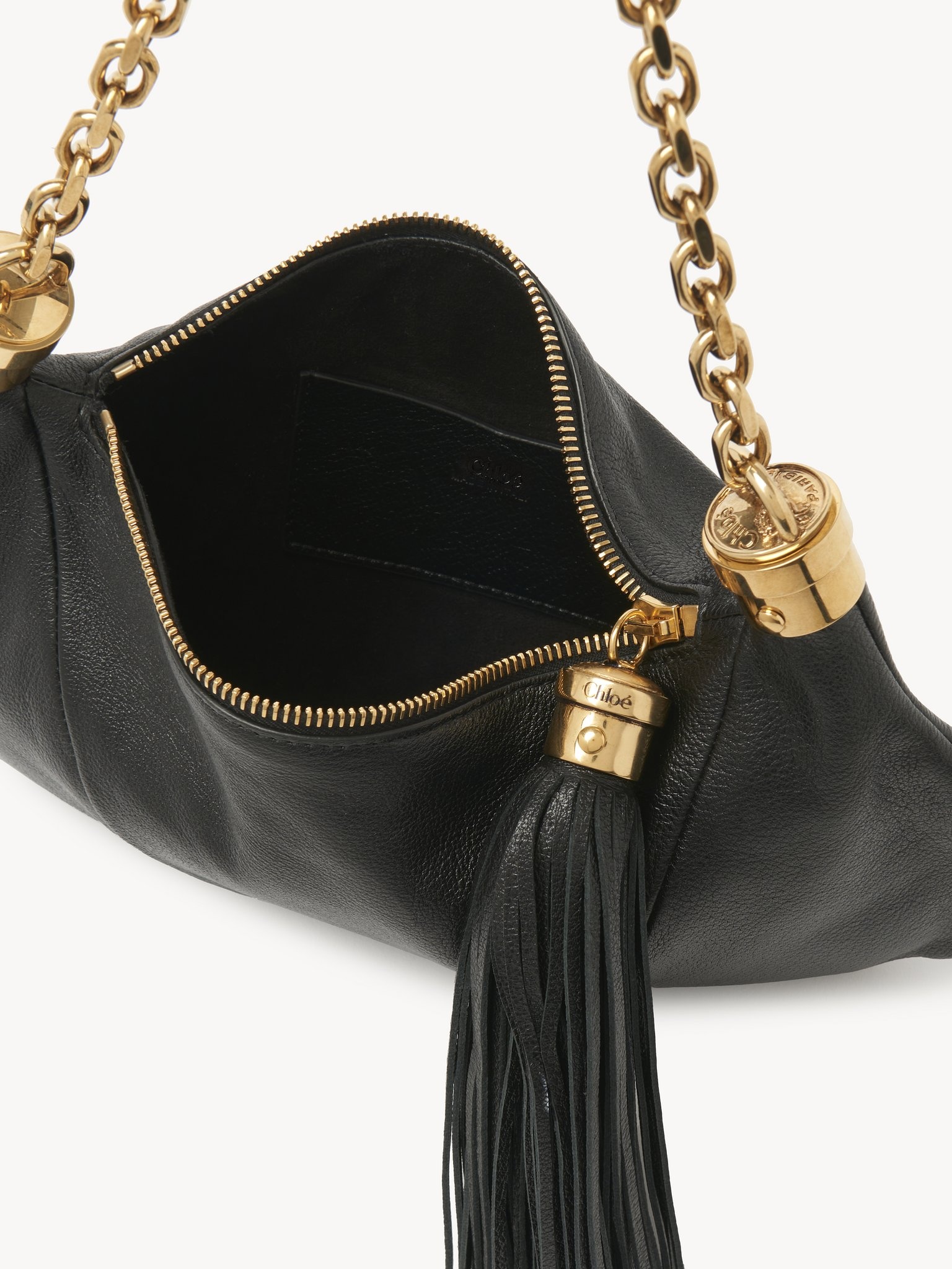 SMALL CHLOÉ FOULARD SHOULDER BAG IN GRAINED LEATHER - 5
