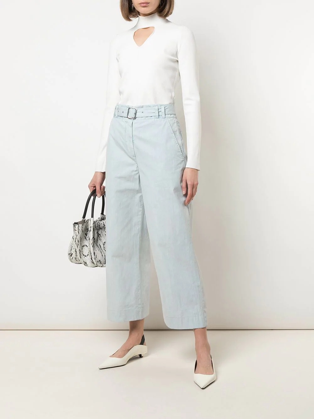 belted cropped trousers - 2