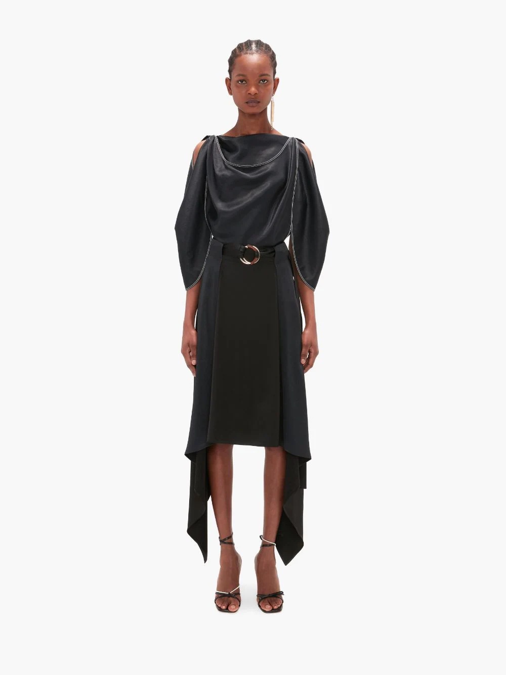 ASYMMETRIC MIDI SKIRT - 2