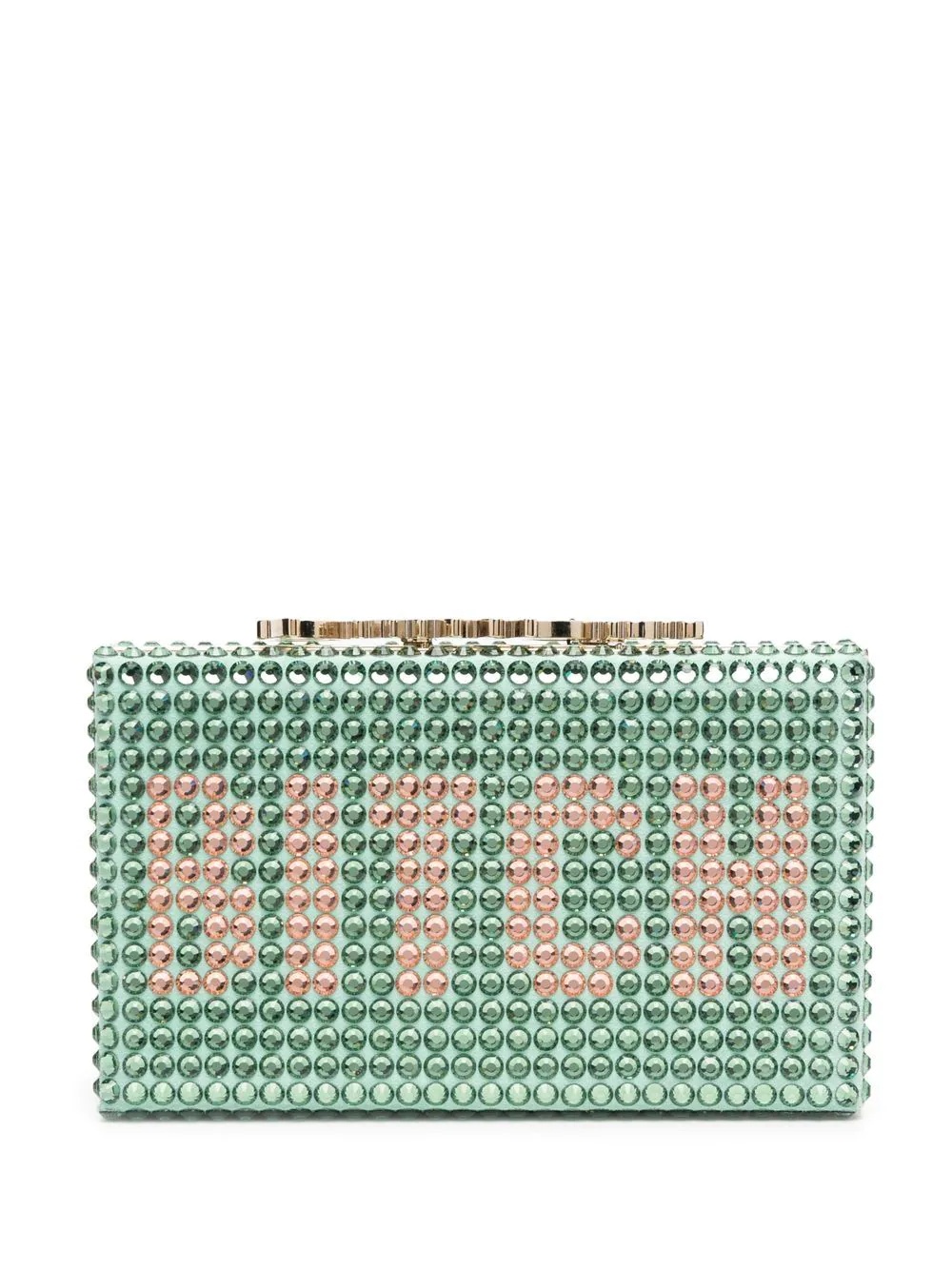 gem-slogan clutch bag - 1