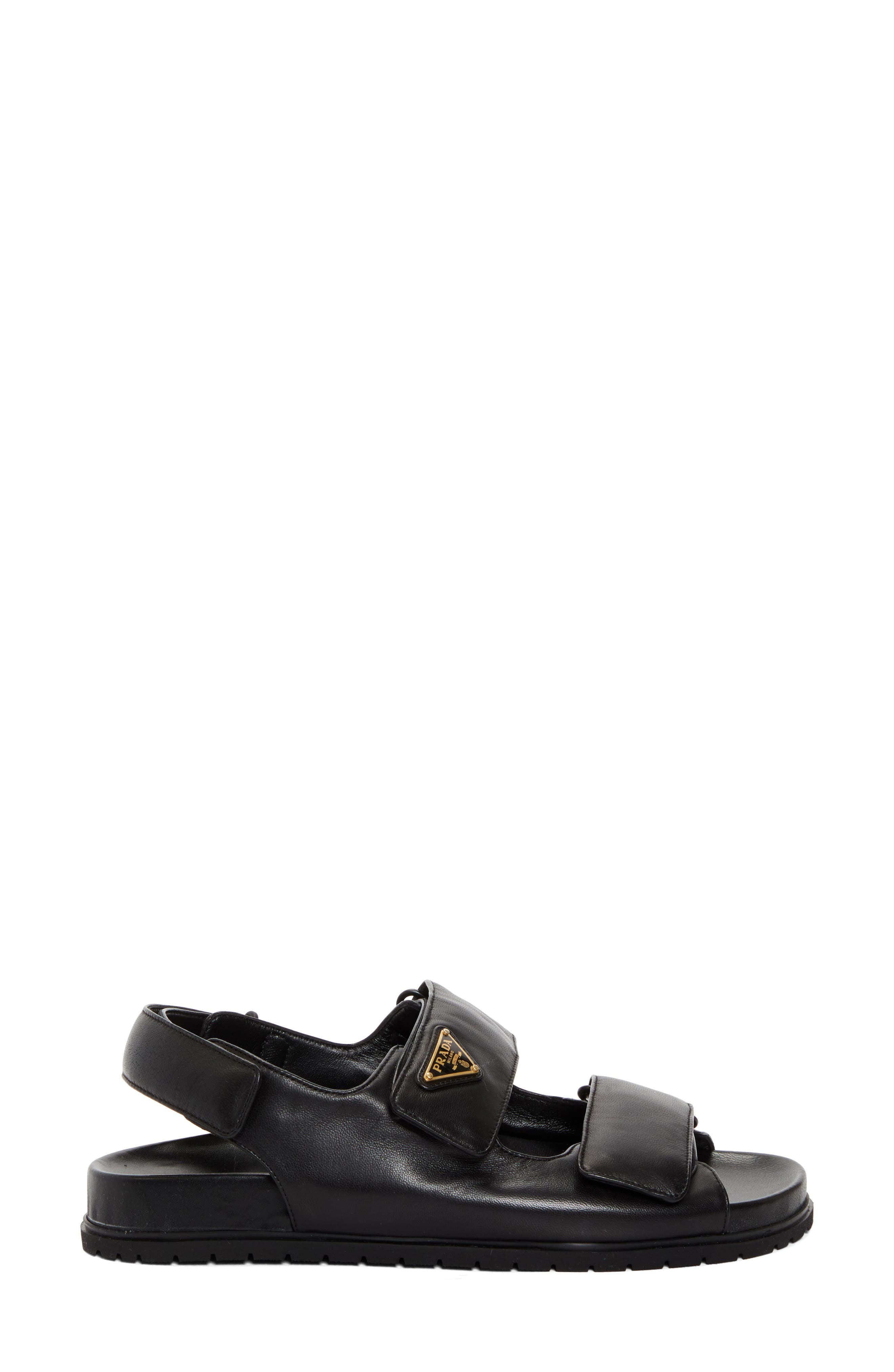 Prada Dad Double Strap Slide Sandal in Nero at Nordstrom - 3