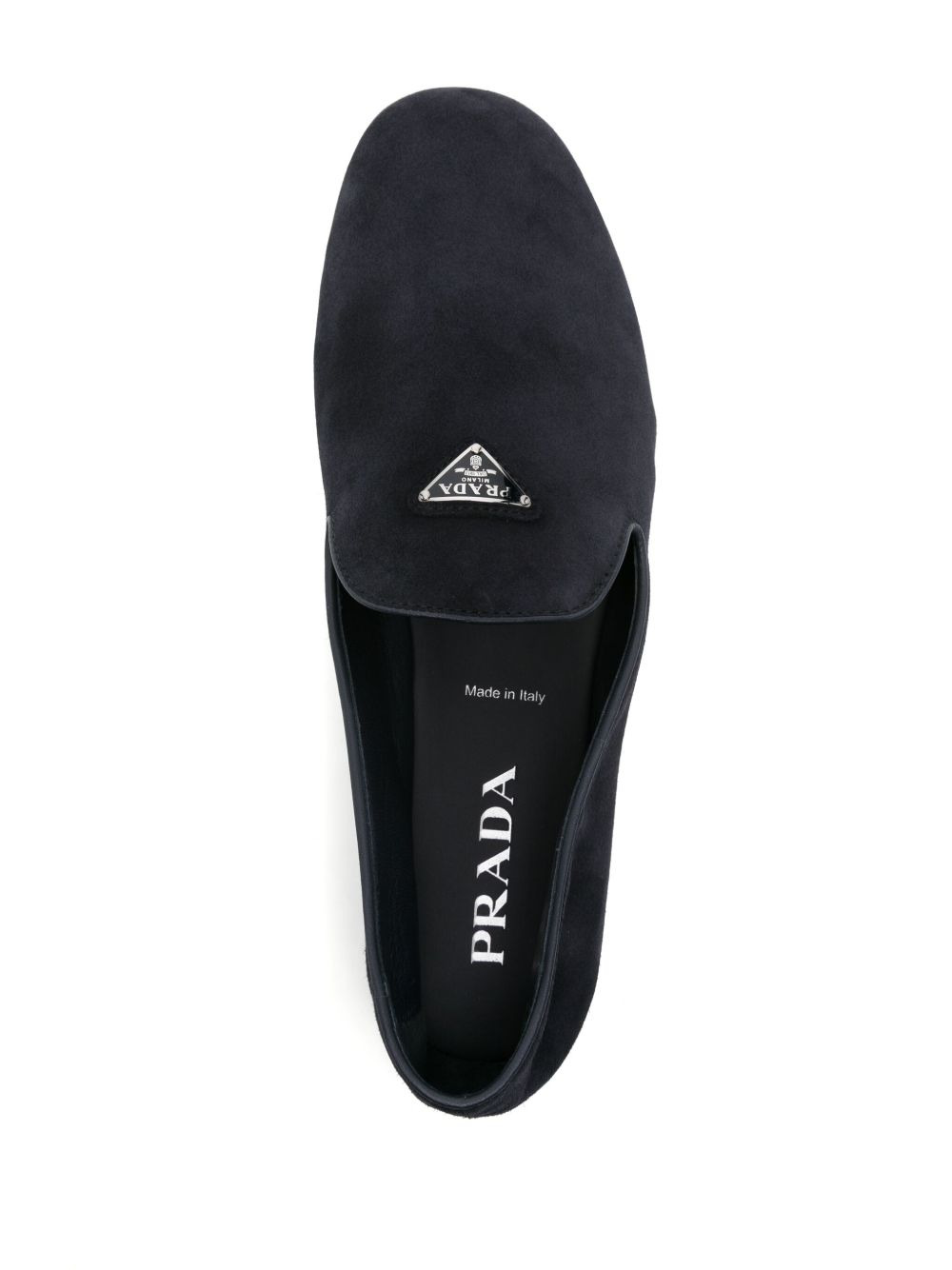 triangle-logo suede loafers - 4