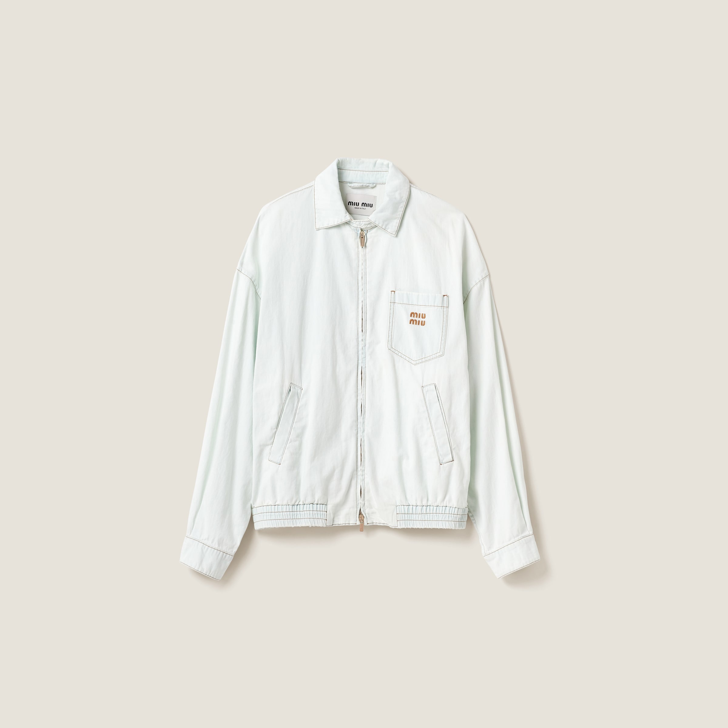 Chambray denim blouson jacket - 1