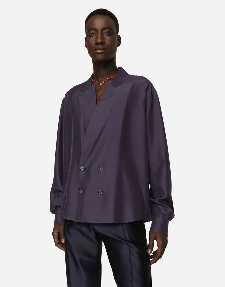 Oversize silk habotai shirt - 4