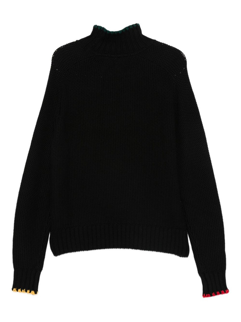 YMC waffle high-neck sweater outlook