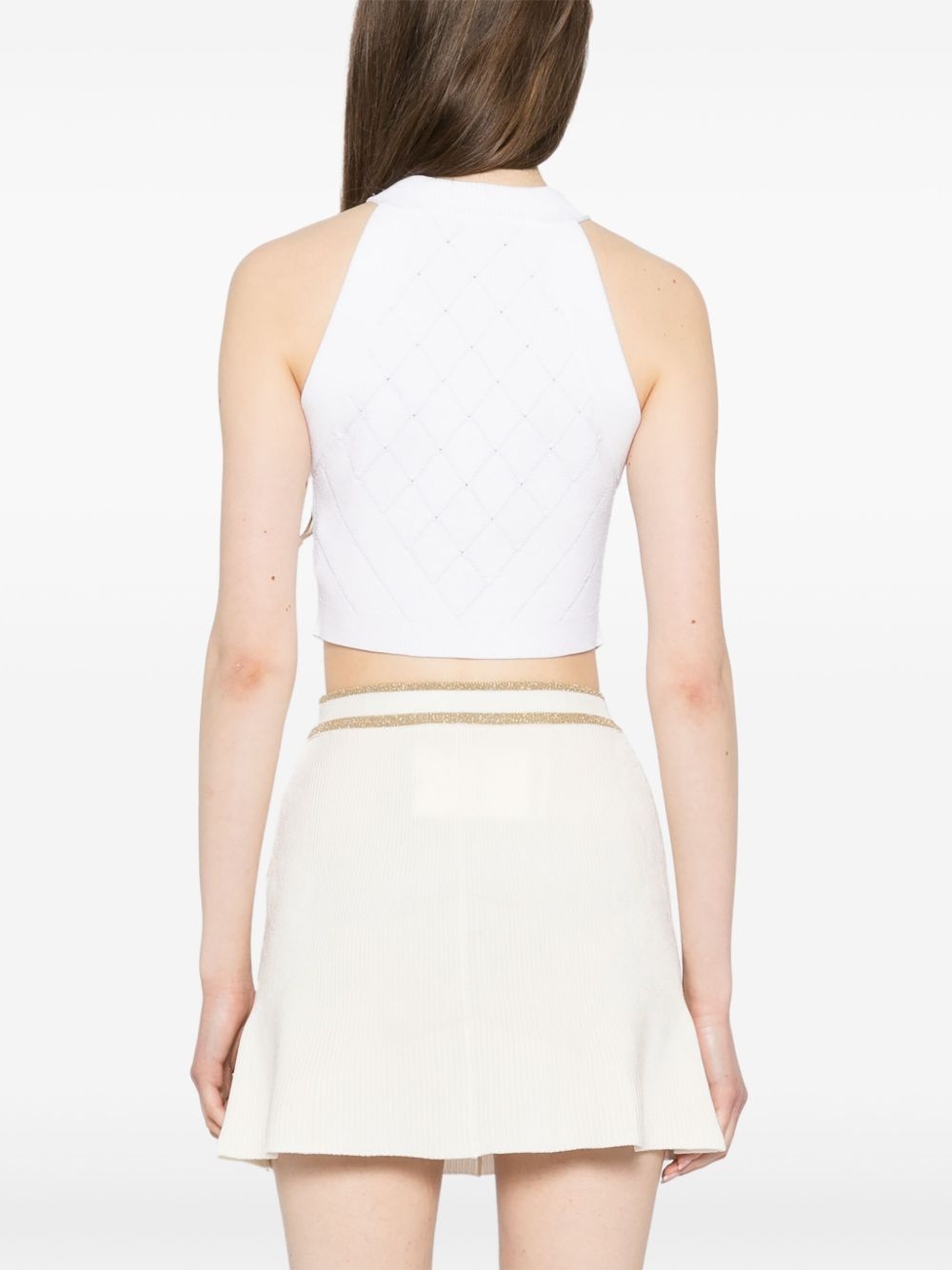 mini ribbed knit flared skirt - 4