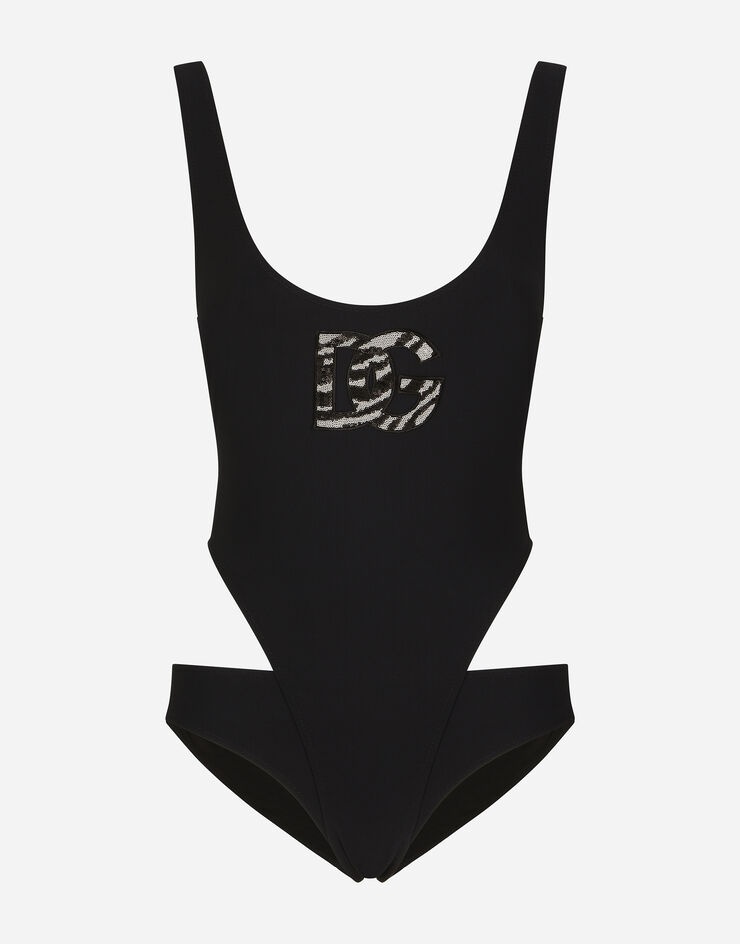 Racing swimsuit with bikini bottoms and DG logo - 1