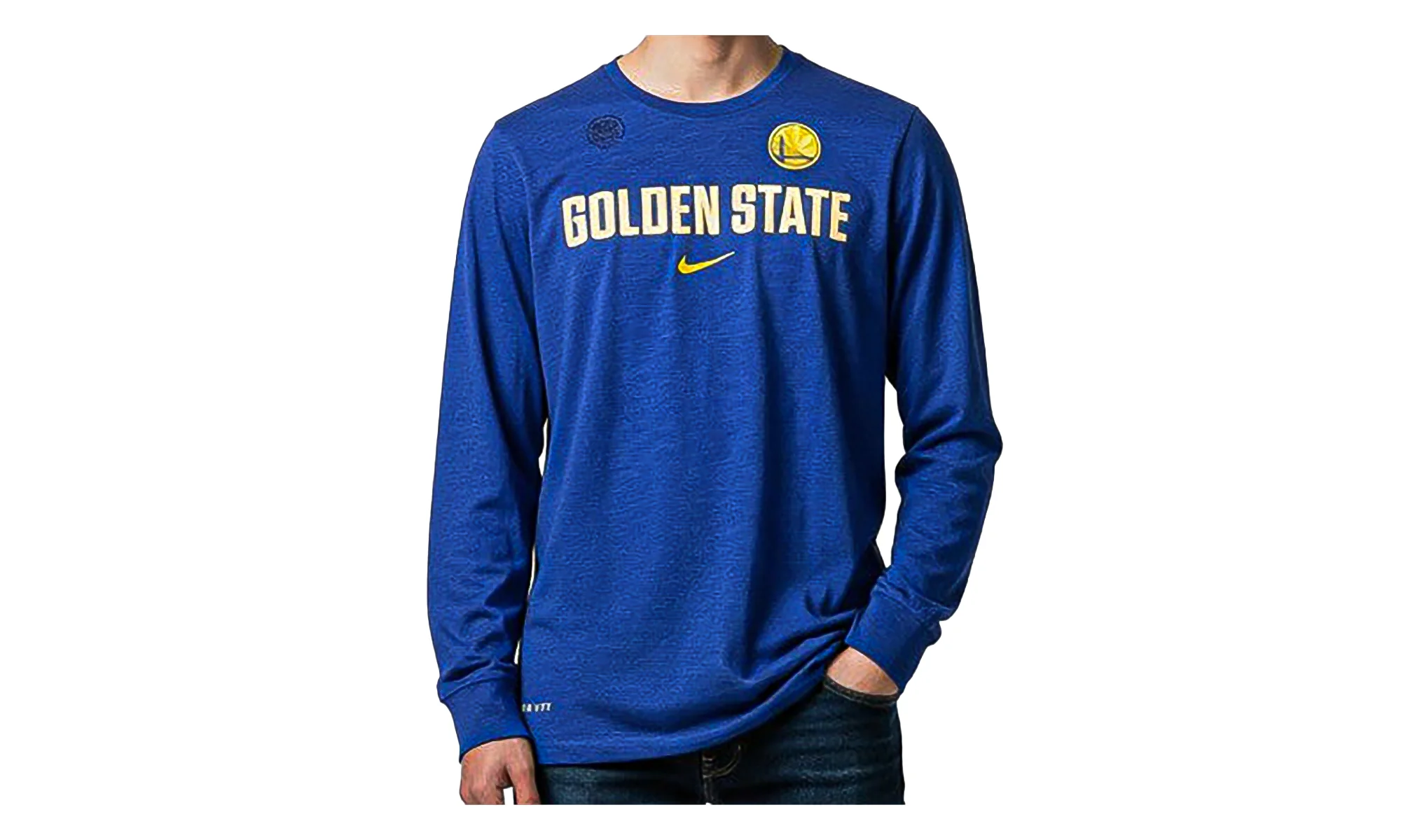 NBA Golden State Warriors Long Sleeve T-Shirt "Blue" AA0393 495 - 1