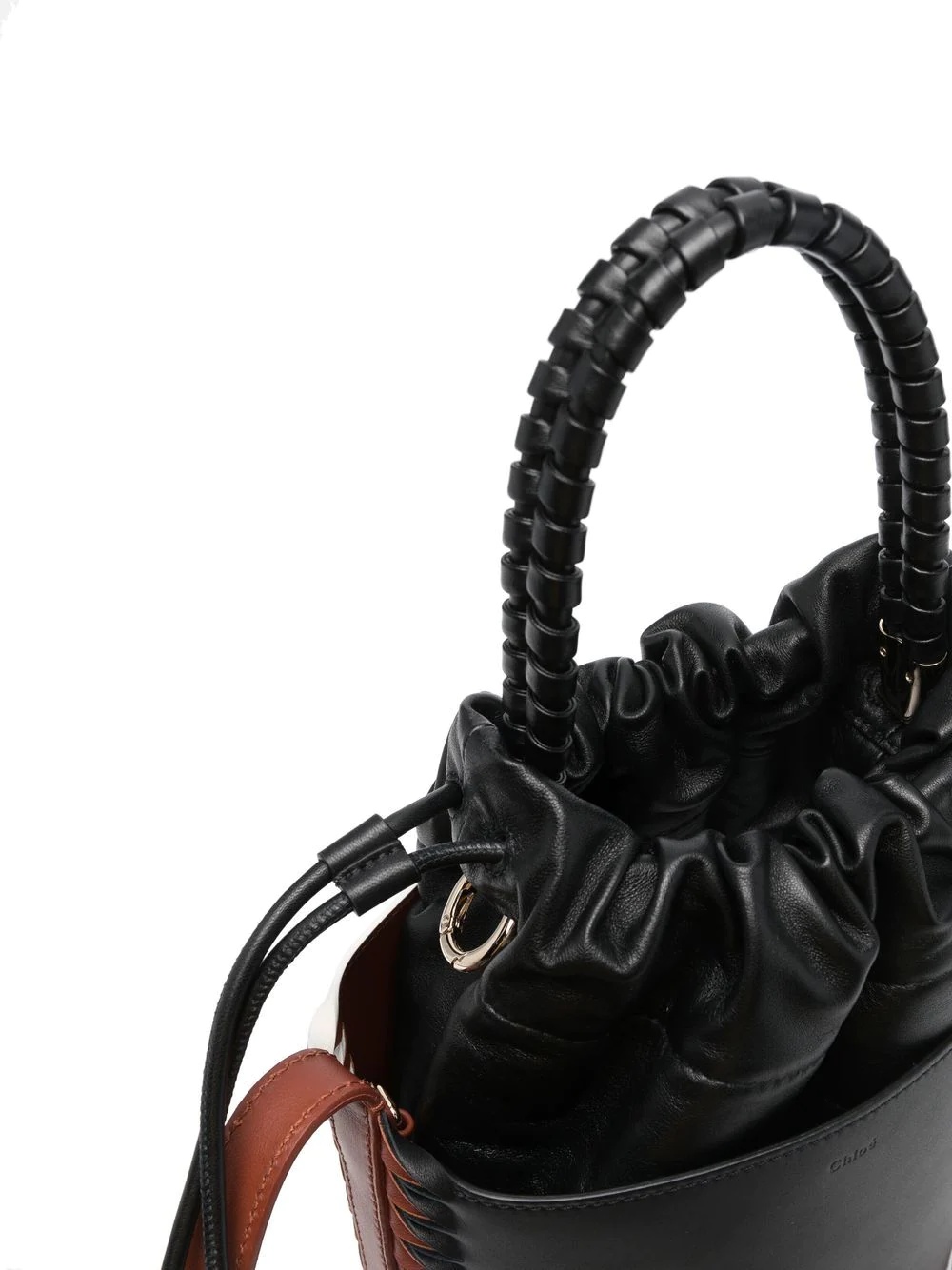 colour-block leather bucket-bag - 4