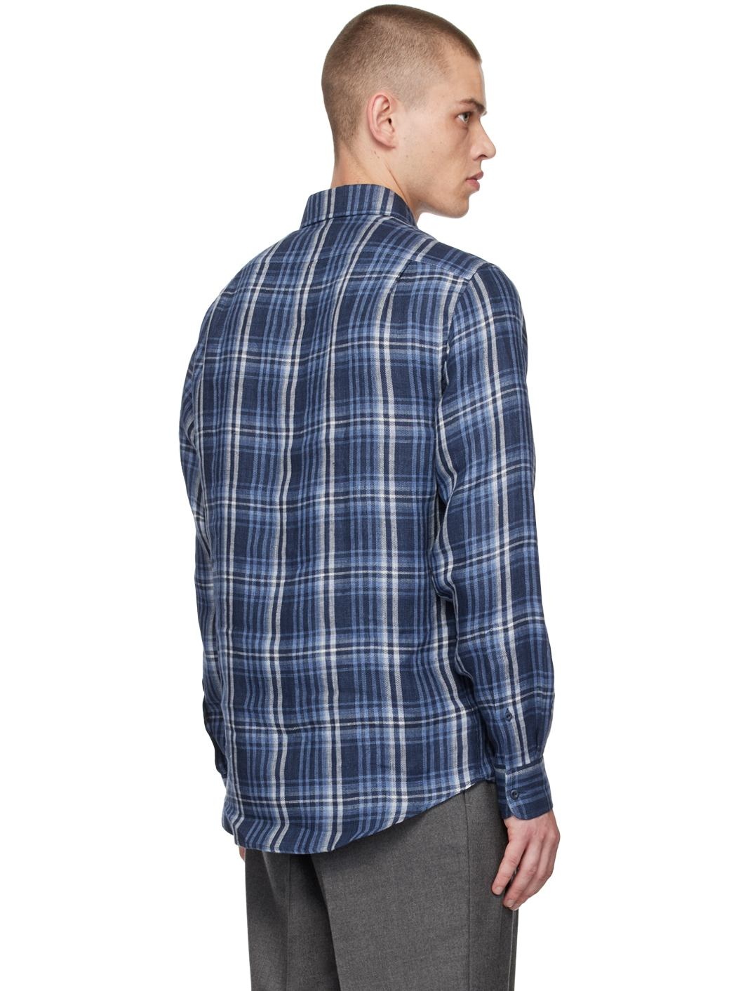 Blue Plaid Shirt - 3