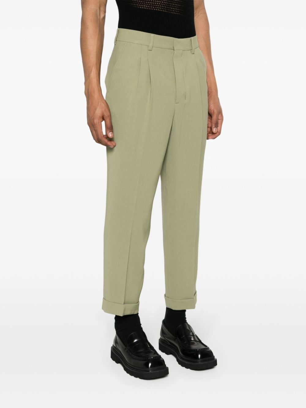 pleat-detail tailored trousers - 3