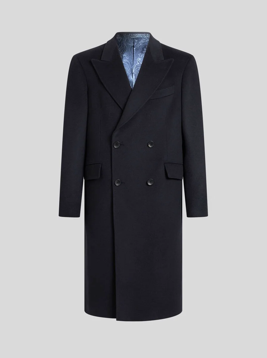 DOUBLE-BREASTED CASHMERE COAT - 1