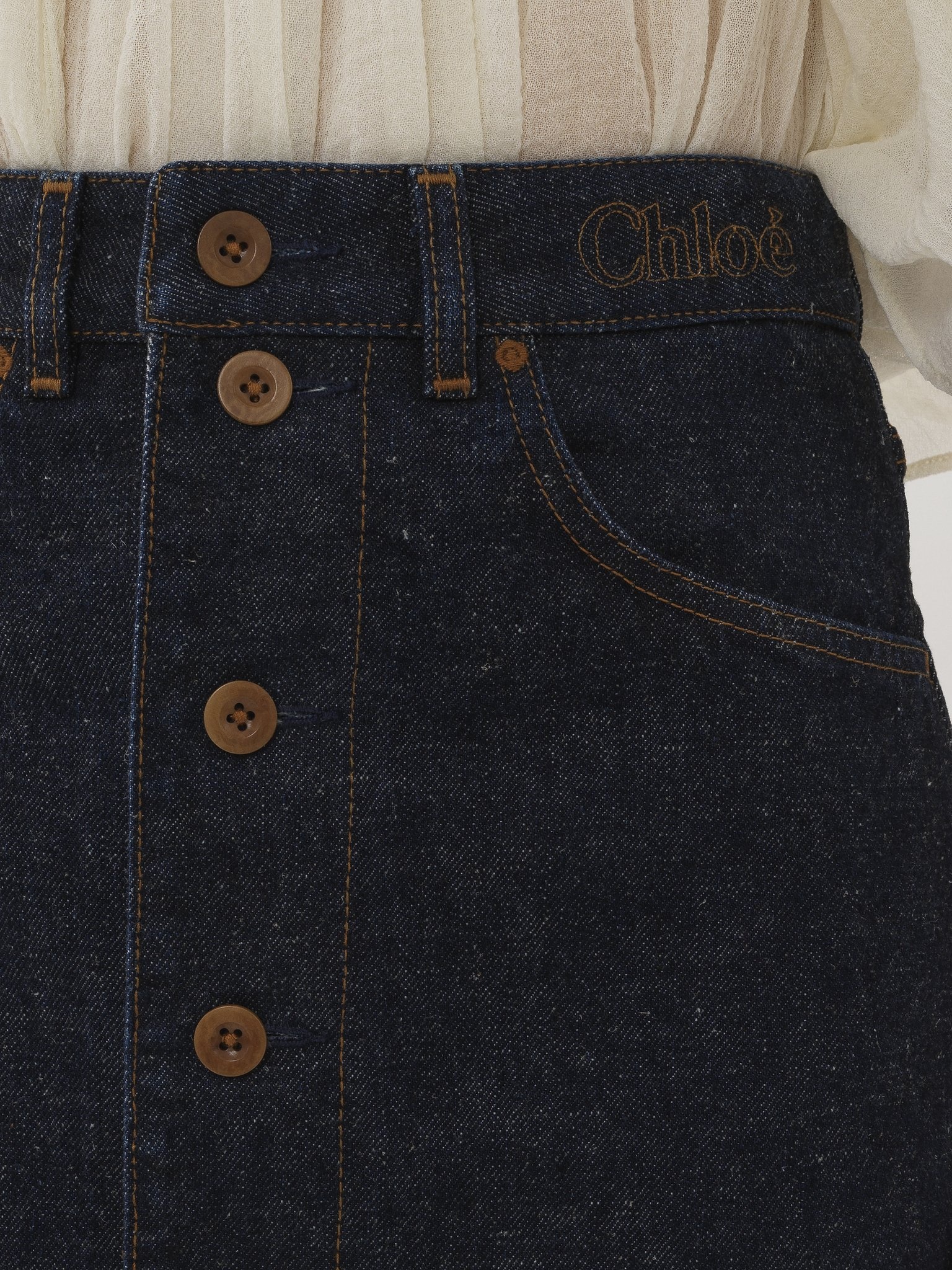 DENIM MID-LENGTH SKIRT - 5