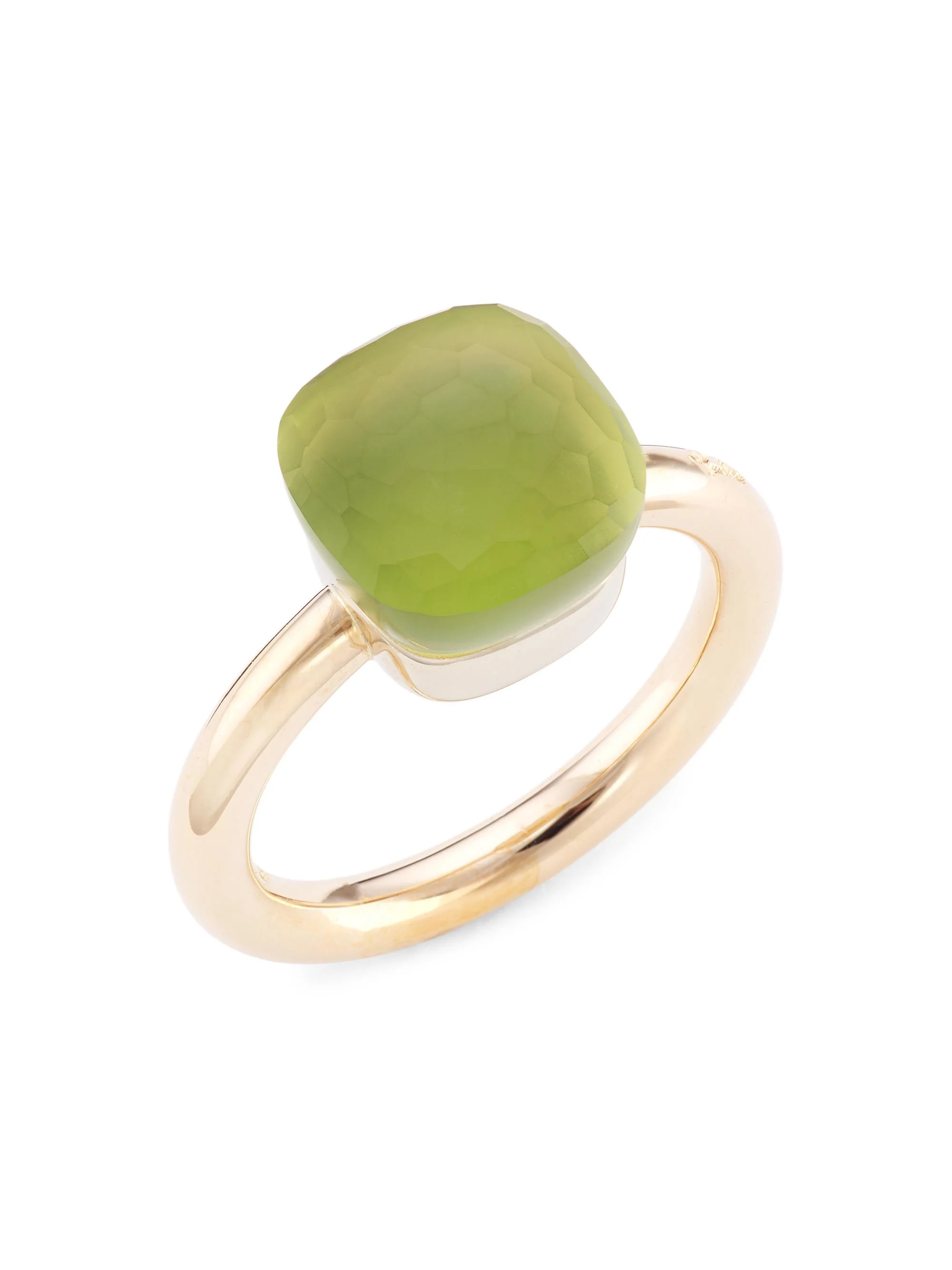Women's Nudo Gelè Classic Lemon Quartz, Chrysoprase 18K Rose Gold & 18K White Gold Ring - Rose White - 1