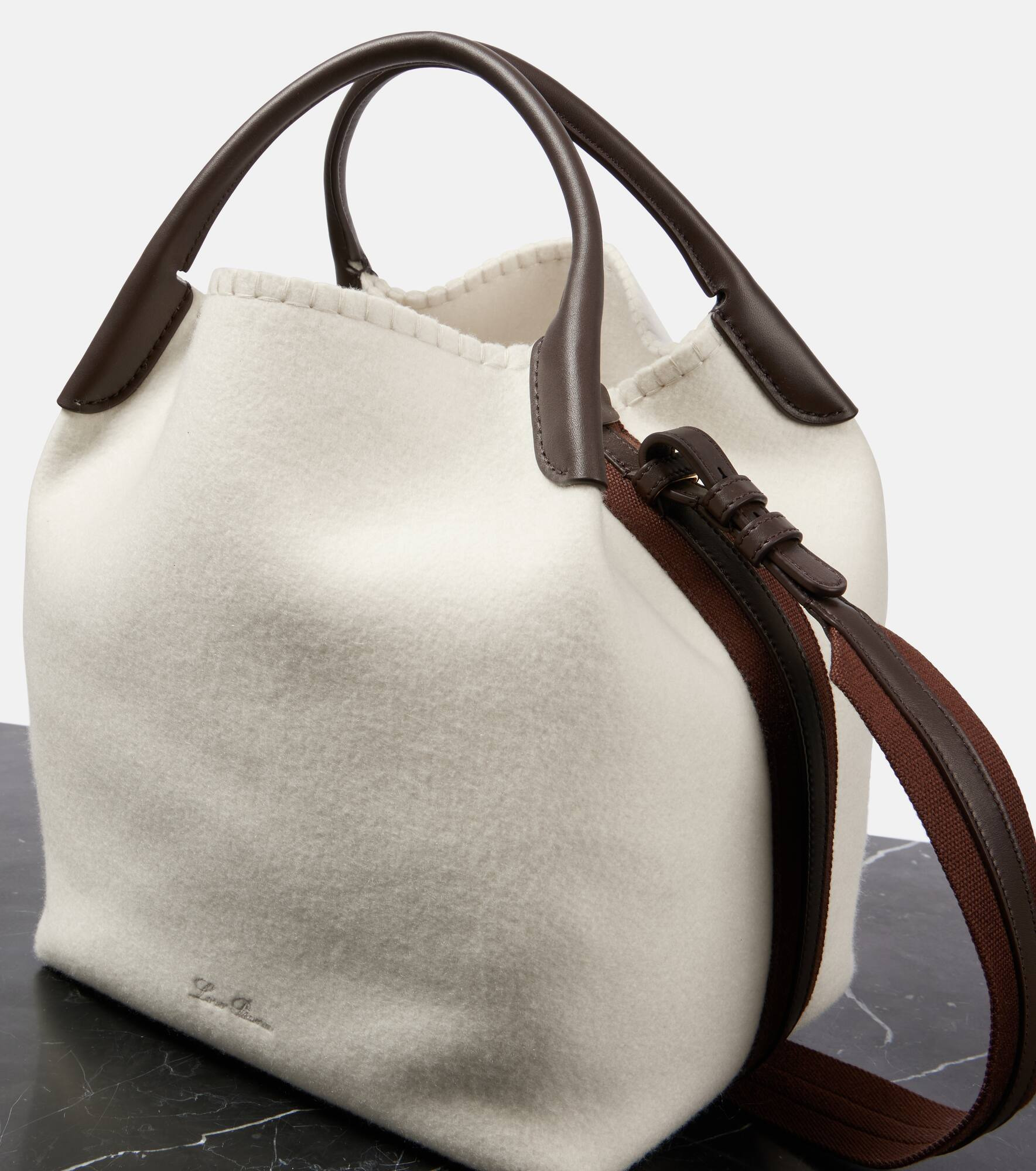 Bale Large leather-trimmed bucket bag - 6