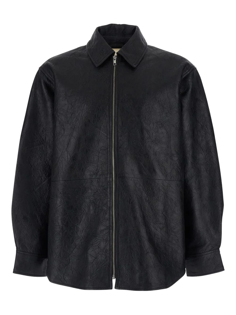 zip-fastening leather shirt - 1