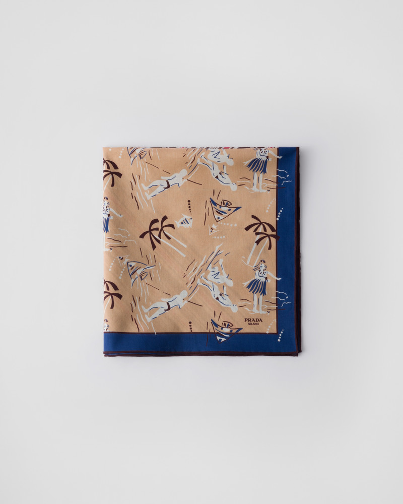 Printed twill scarf, 55X55 cm 1