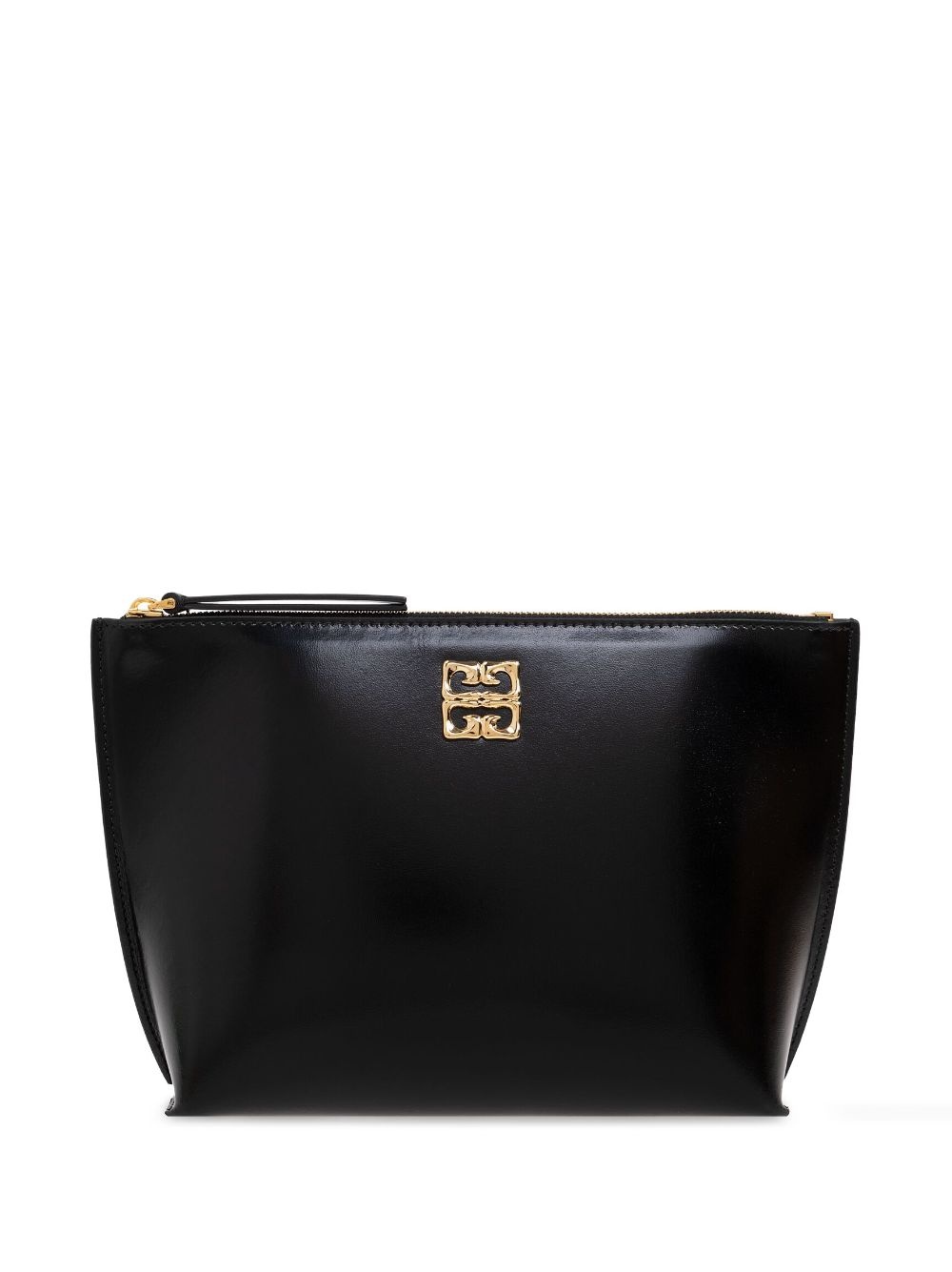 logo-buckle leather clutch bag - 1