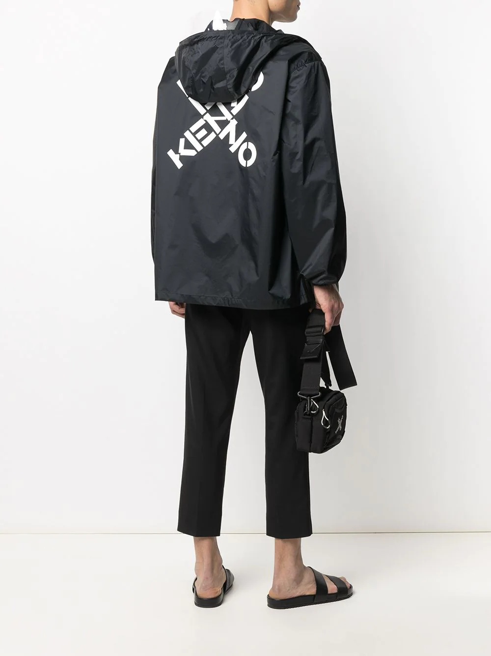 logo-print hooded rain jacket - 2