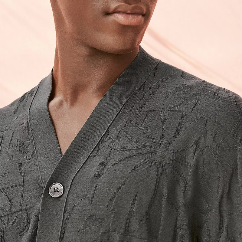 "Puzzle Floral" buttoned cardigan 3