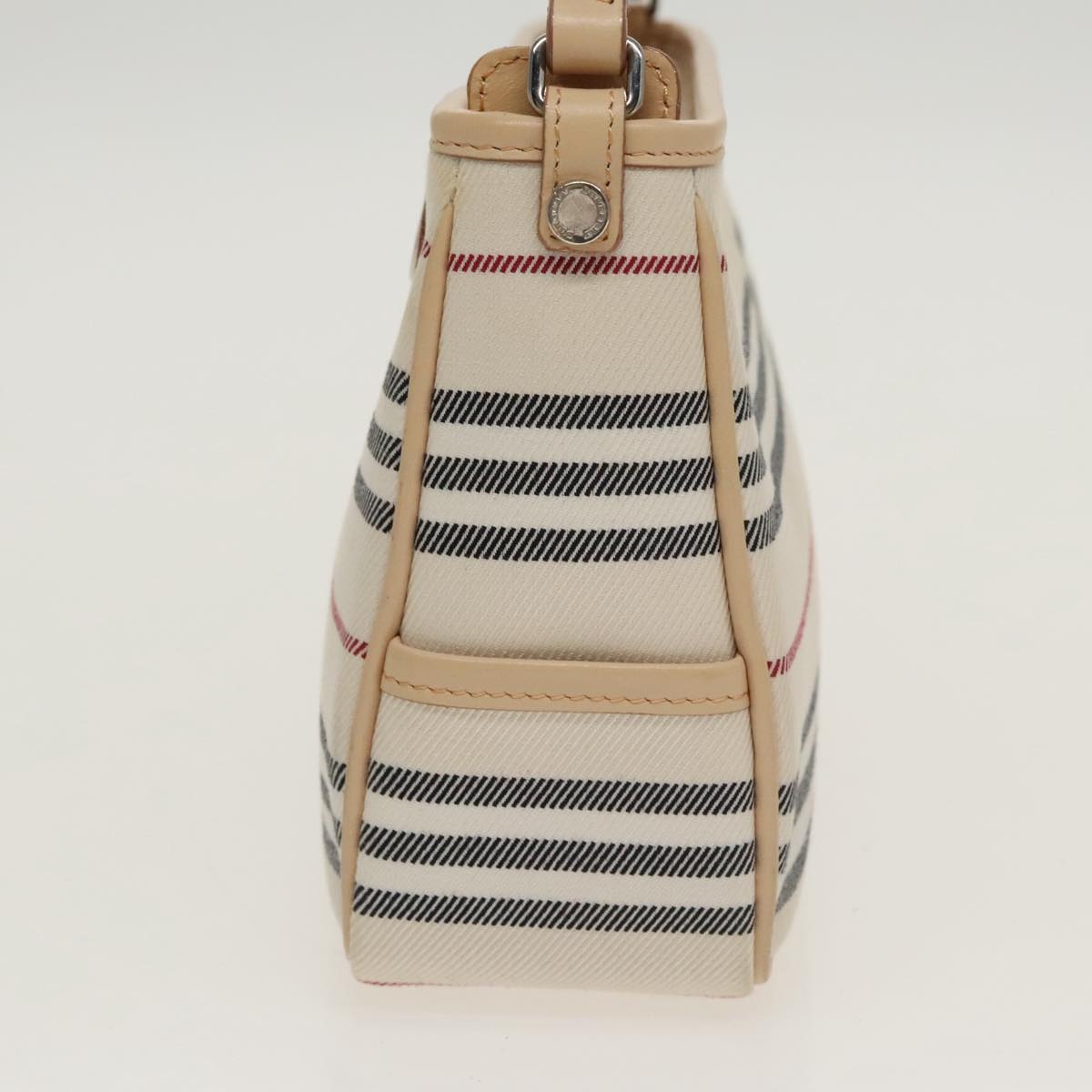 Burberry Nova Check Shoulder Bag Canvas Leather Beige White - 4