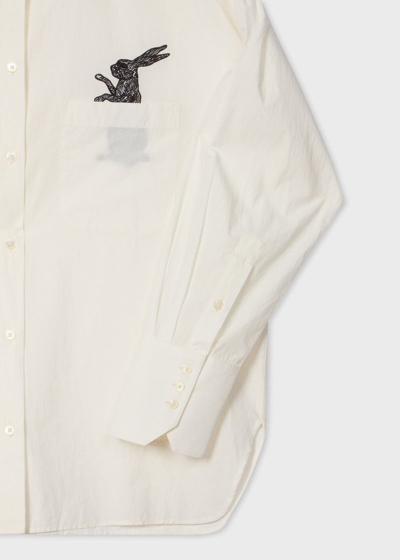 Paul Smith Women's White Shirt with 'Rabbit' Embroidery outlook