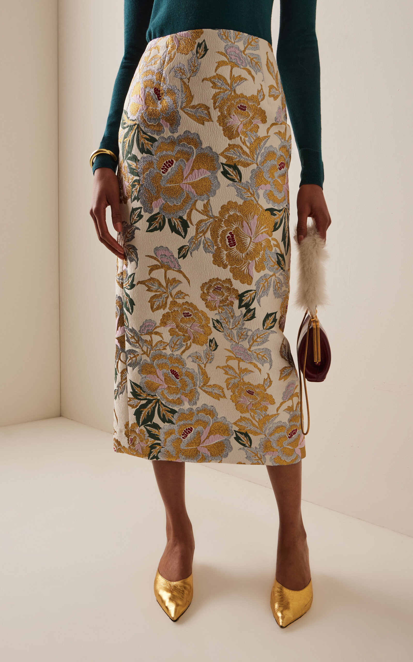 Floral Midi Skirt ivory - 3
