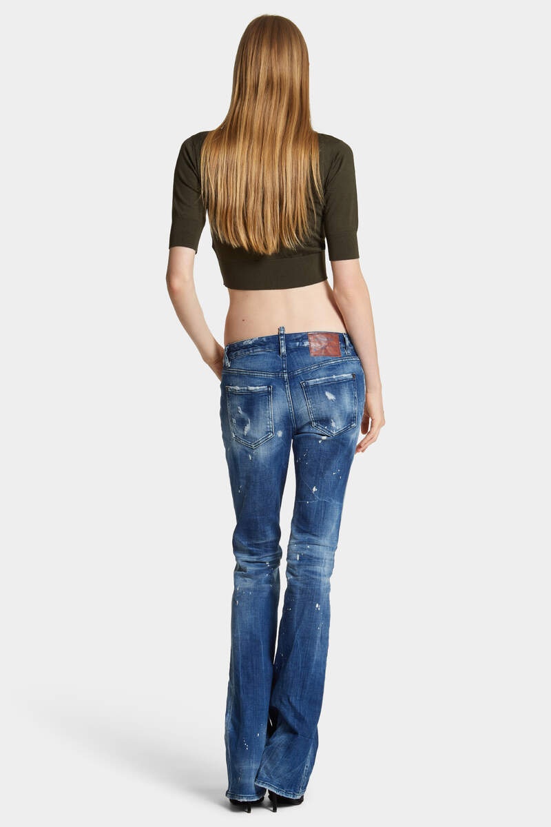 MEDIUM FILO BLU WASH MEDIUM WAIST FLARE JEANS - 4