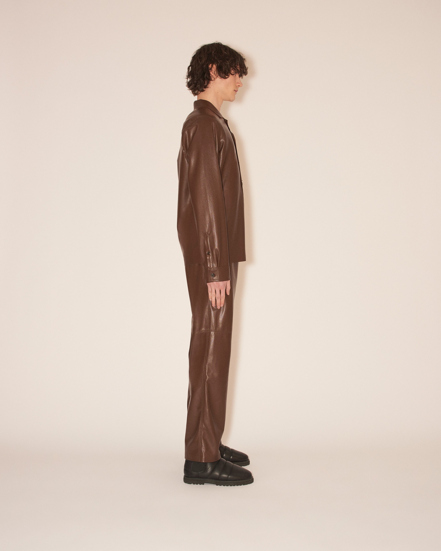DUCO - OKOBOR™ alt-leather long sleeve shirt - Dusty blue - 5
