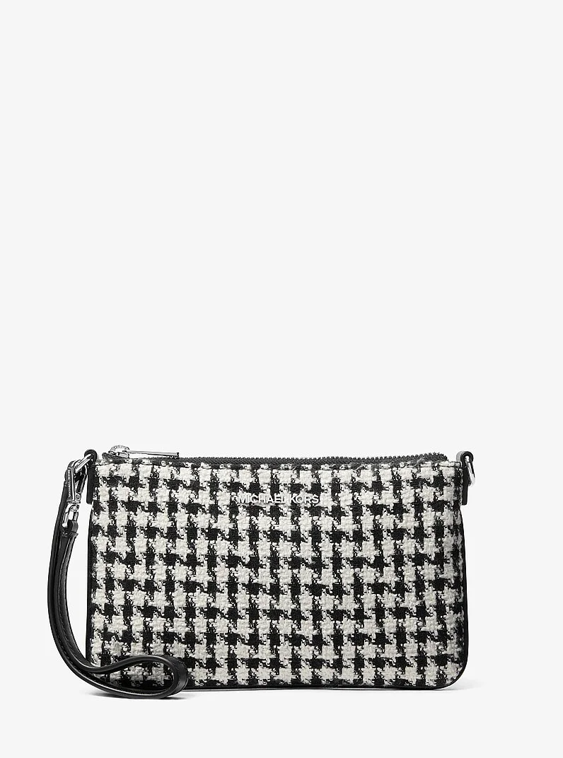 Jet Set Travel Woven Houndstooth Convertible Wristlet - 1