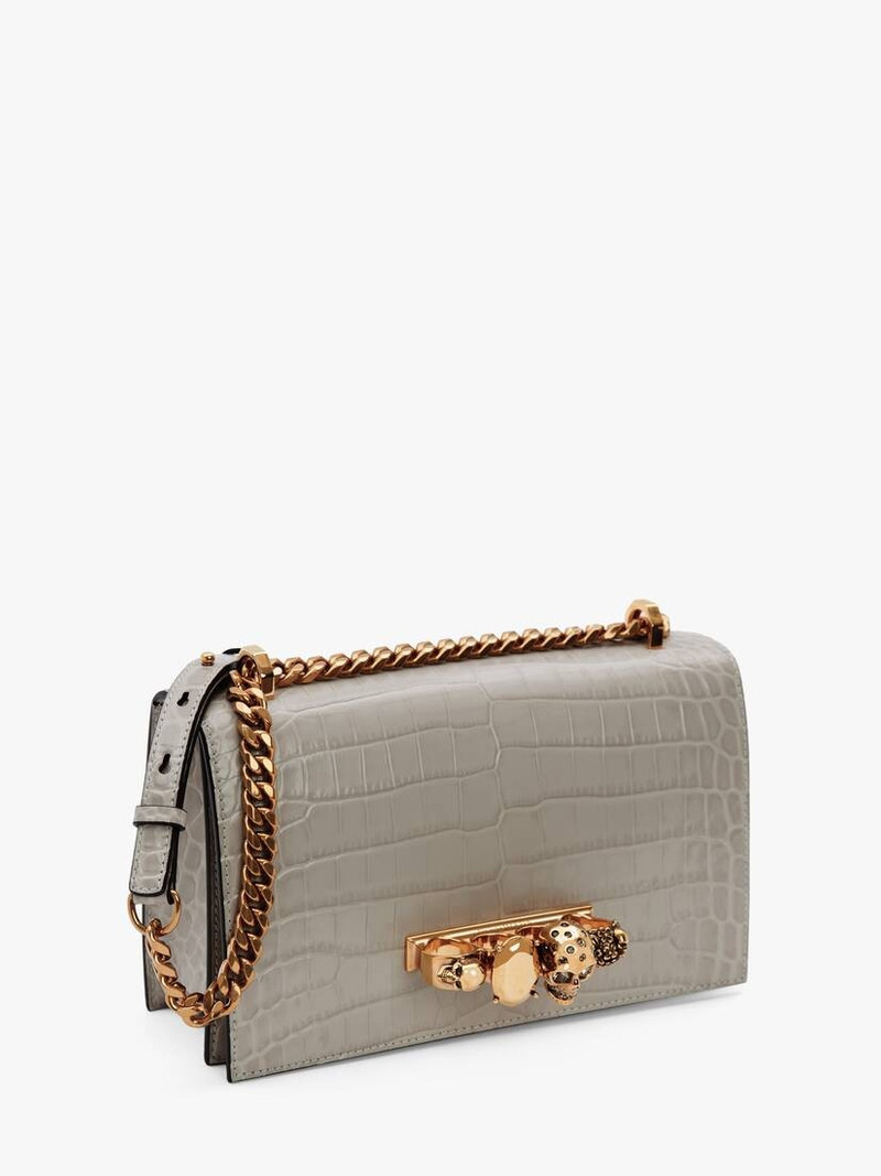 Alexander McQueen Jewelled Satchel in Grey outlook
