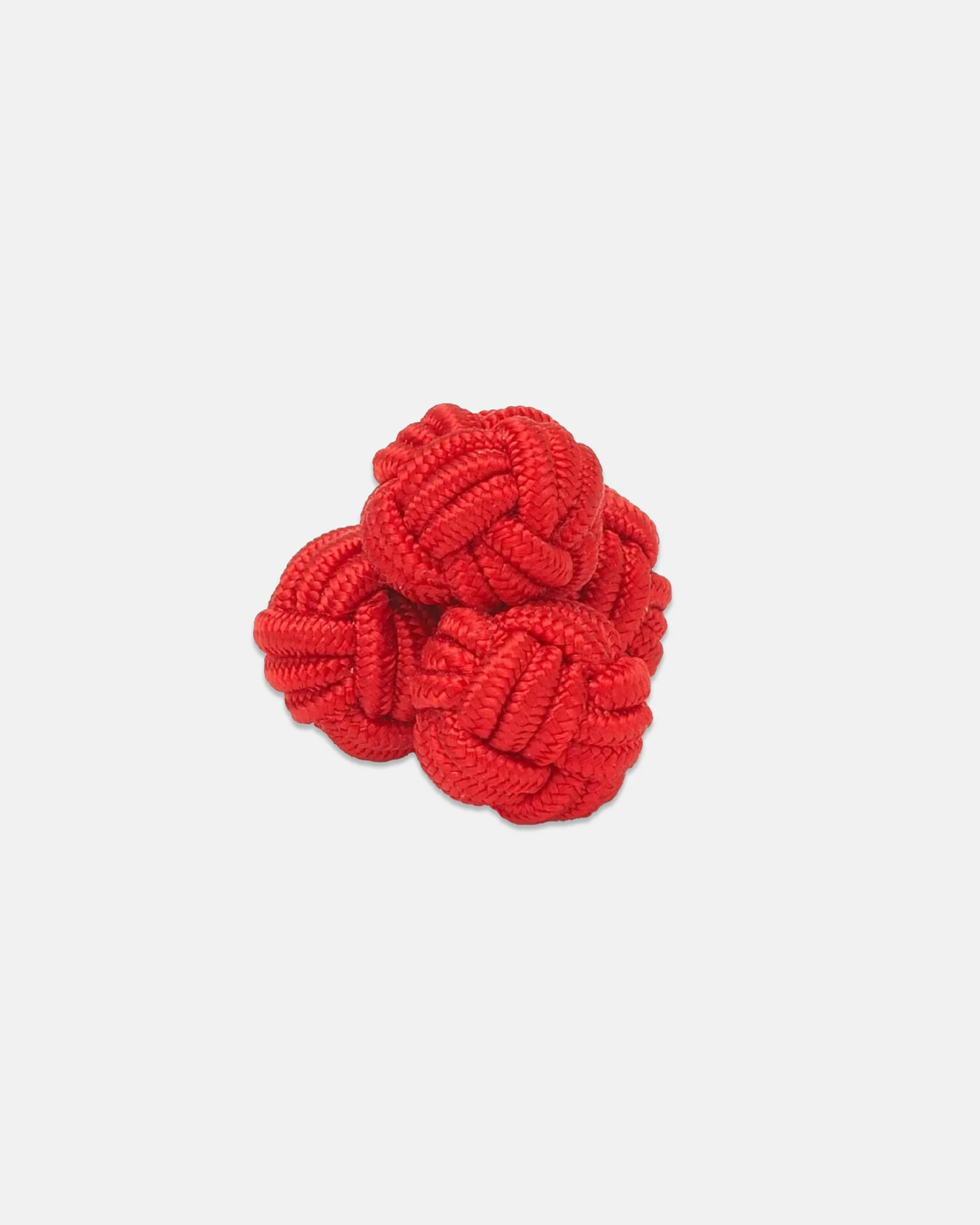RED MONKEY'S FIST SILK KNOT CUFFLINKS - 1